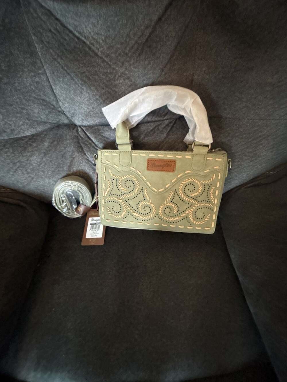 Wrangler Embroidered Swirl Mini Satchel Crossbody Handbag WG337-2003GN